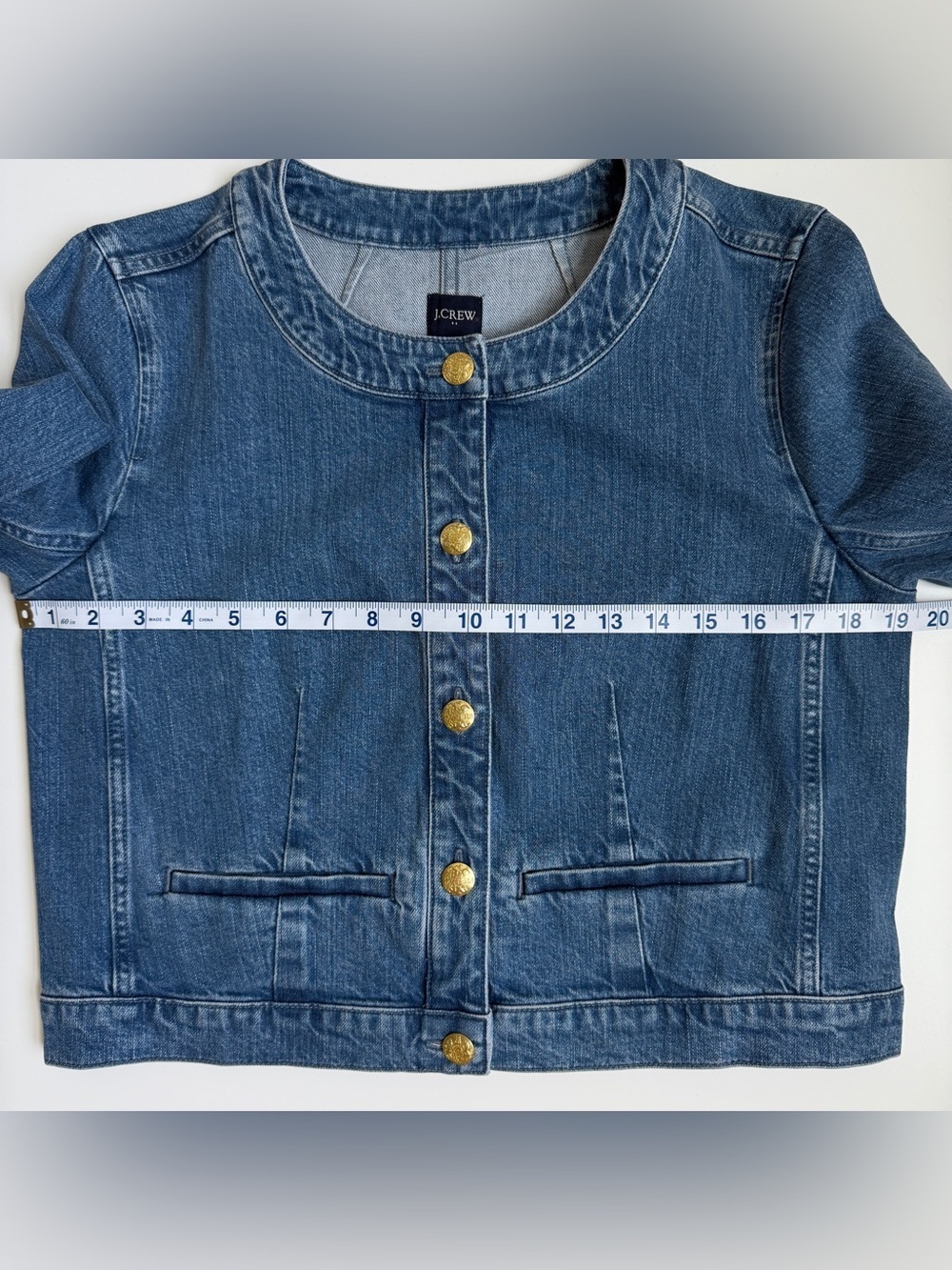J.Crew Lady Louisa Cropped Denim Jacket Women’s Size 8 - Picture 10 of 11
